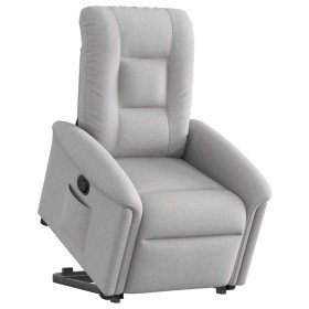 Sillón reclinable elevable de tela gris nube Sillón reclinable elevable de tela gris nube