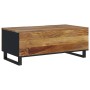 Mesa de centro madera maciza mango y contrachapada 100x54x40 cm