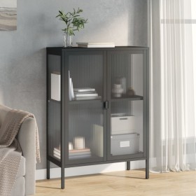 Tall glass and black steel sideboard 75x35x105 cm by vidaXL, Sideboards - Ref: Foro24-353003, Price: 193,04 €, Discount: %