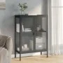Tall glass and black steel sideboard 75x35x105 cm by vidaXL, Sideboards - Ref: Foro24-353003, Price: 193,04 €, Discount: %