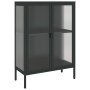 Aparador alto vidrio y acero negro 75x35x105 cm de vidaXL, Aparadores - Ref: Foro24-353003, Precio: 192,93 €, Descuento: %