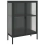 Aparador alto vidrio y acero negro 75x35x105 cm de vidaXL, Aparadores - Ref: Foro24-353003, Precio: 193,04 €, Descuento: %