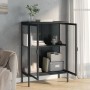Aparador alto vidrio y acero negro 75x35x105 cm de vidaXL, Aparadores - Ref: Foro24-353003, Precio: 192,93 €, Descuento: %