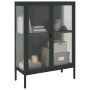 Aparador alto vidrio y acero negro 75x35x105 cm de vidaXL, Aparadores - Ref: Foro24-353003, Precio: 192,93 €, Descuento: %