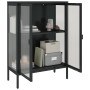 Aparador alto vidrio y acero negro 75x35x105 cm de vidaXL, Aparadores - Ref: Foro24-353003, Precio: 192,93 €, Descuento: %