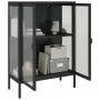 Aparador alto vidrio y acero negro 75x35x105 cm de vidaXL, Aparadores - Ref: Foro24-353003, Precio: 193,04 €, Descuento: %