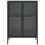 Aparador alto vidrio y acero negro 75x35x105 cm de vidaXL, Aparadores - Ref: Foro24-353003, Precio: 192,93 €, Descuento: %
