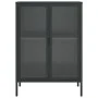 Tall glass and black steel sideboard 75x35x105 cm by vidaXL, Sideboards - Ref: Foro24-353003, Price: 193,04 €, Discount: %