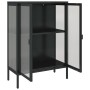 Aparador alto vidrio y acero negro 75x35x105 cm de vidaXL, Aparadores - Ref: Foro24-353003, Precio: 192,93 €, Descuento: %