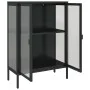 Aparador alto vidrio y acero negro 75x35x105 cm de vidaXL, Aparadores - Ref: Foro24-353003, Precio: 193,04 €, Descuento: %