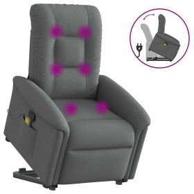 Silla de masaje reclinable de pie de tela gris oscuro Silla de masaje reclinable de pie de tela gris oscuro