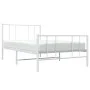 Metal bed frame with headboard and footboard white 90x190 cm by vidaXL, Beds and slatted bases - Ref: Foro24-352539, Price: 6...