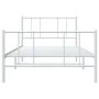 Metal bed frame with headboard and footboard white 90x190 cm by vidaXL, Beds and slatted bases - Ref: Foro24-352539, Price: 6...