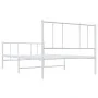 Metal bed frame with headboard and footboard white 90x190 cm by vidaXL, Beds and slatted bases - Ref: Foro24-352539, Price: 6...