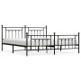 Black metal headboard and footboard bed frame 193x203cm by vidaXL, Beds and slatted bases - Ref: Foro24-353561, Price: 125,68...