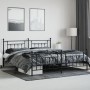 Black metal headboard and footboard bed frame 193x203cm by vidaXL, Beds and slatted bases - Ref: Foro24-353561, Price: 125,68...