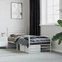 Estructura cama metal con cabecero y pie cama blanca 80x200 cm de vidaXL, Camas y somieres - Ref: Foro24-352377, Precio: 60,9...