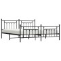 Black metal headboard and footboard bed frame 193x203cm by vidaXL, Beds and slatted bases - Ref: Foro24-353561, Price: 125,68...