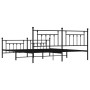 Black metal headboard and footboard bed frame 193x203cm by vidaXL, Beds and slatted bases - Ref: Foro24-353561, Price: 125,68...