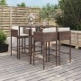 Gartentisch und Hochhocker 5 Stück und braune PE-Rattankissen von vidaXL, Gartensets - Ref: Foro24-3200655, Preis: 408,50 €, ...