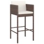 Garden table and high stools 5 pieces and brown PE rattan cushions by vidaXL, Garden sets - Ref: Foro24-3200655, Price: 410,4...