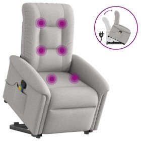 Sillón de masaje reclinable de pie de tela gris nube Sillón de masaje reclinable de pie de tela gris nube