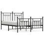 Black metal headboard and footboard bed frame 140x200 cm by vidaXL, Beds and slatted bases - Ref: Foro24-353556, Price: 125,8...