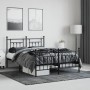 Estructura de cama cabecero y estribo metal negro 140x200 cm de vidaXL, Camas y somieres - Ref: Foro24-353556, Precio: 127,85...