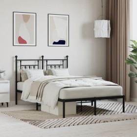 Estructura de cama con cabecero metal negro 120x200 cm de vidaXL, Camas y somieres - Ref: Foro24-353535, Precio: 110,56 €, De...