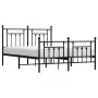 Black metal headboard and footboard bed frame 140x200 cm by vidaXL, Beds and slatted bases - Ref: Foro24-353556, Price: 125,8...