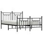 Estructura de cama cabecero y estribo metal negro 140x200 cm de vidaXL, Camas y somieres - Ref: Foro24-353556, Precio: 127,85...