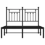 Estructura de cama con cabecero metal negro 120x200 cm de vidaXL, Camas y somieres - Ref: Foro24-353535, Precio: 108,82 €, De...