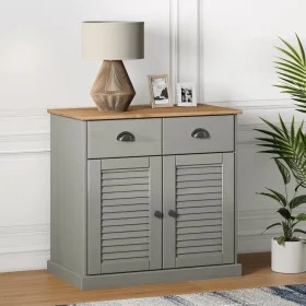 Sideboard with drawers VIGO solid pine wood gray 78x40x75 cm by vidaXL, Sideboards - Ref: Foro24-353204, Price: 187,39 €, Dis...