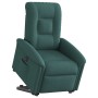 Sillón eléctrico reclinable elevable de tela verde oscuro