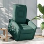 Sillón eléctrico reclinable elevable de tela verde oscuro