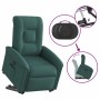Sillón eléctrico reclinable elevable de tela verde oscuro