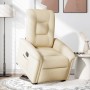 Sillón eléctrico reclinable elevable de tela color crema