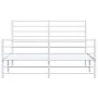 Metal bed frame with headboard and white footboard 160x200 cm by vidaXL, Beds and slatted bases - Ref: Foro24-352389, Price: ...