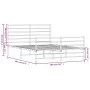 Metal bed frame with headboard and white footboard 160x200 cm by vidaXL, Beds and slatted bases - Ref: Foro24-352389, Price: ...