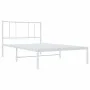 Metal bed frame with white headboard 100x190 cm by vidaXL, Beds and slatted bases - Ref: Foro24-352523, Price: 60,94 €, Disco...