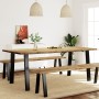 Esstisch aus massivem Akazienholz 200x90x75 cm von vidaXL, Küchen- und Esstische - Ref: Foro24-353299, Preis: 283,83 €, Rabat...