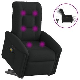 Sillón de masaje eléctrico reclinable elevable tela negro Sillón de masaje eléctrico reclinable elevable tela negro