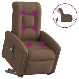Sillón de masaje eléctrico reclinable elevable tela marrón en Sillones | Comprar online en Foro24