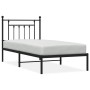 Estructura de cama con cabecero metal negro 90x190 cm de vidaXL, Camas y somieres - Ref: Foro24-353529, Precio: 74,12 €, Desc...