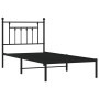 Estructura de cama con cabecero metal negro 90x190 cm de vidaXL, Camas y somieres - Ref: Foro24-353529, Precio: 74,12 €, Desc...