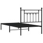 Estructura de cama con cabecero metal negro 90x190 cm de vidaXL, Camas y somieres - Ref: Foro24-353529, Precio: 74,12 €, Desc...