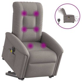 Sillón de masaje eléctrico reclinable elevable tela taupé en Sillones | Comprar online en Foro24