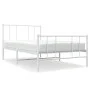 Metal bed frame with headboard and footboard white 107x203 cm by vidaXL, Beds and slatted bases - Ref: Foro24-352543, Price: ...