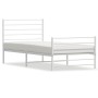 Metal bed frame with headboard and footboard white 90x200 cm by vidaXL, Beds and slatted bases - Ref: Foro24-352379, Price: 7...