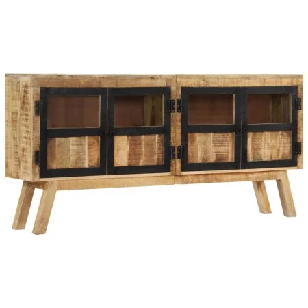 Aparador de madera maciza de mango marrón y negro 160x30x76 cm de vidaXL, Aparadores - Ref: Foro24-353306, Precio: 474,56 €, ...